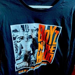 BOYZ N THE HOOD Long Sleeve Black And Orange T Shirt